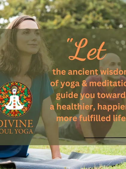 Let the ancient wisdom of yoga and meditation guide you. This inspirational graphic from our workshop promotion encourages you to embark on a journey toward a healthier, happier, and more fulfilled life with us.