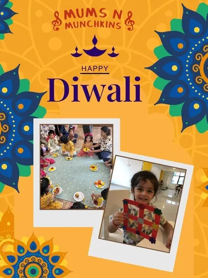 A collage of our happy moments from the Diwali workshop, showcasing the beautiful Swastika craft the children made. Each piece is a testament to their focus and creativity.
