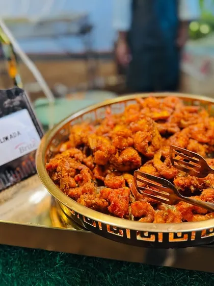 A close-up of the crispy and flavorful Prawns Koliwada.