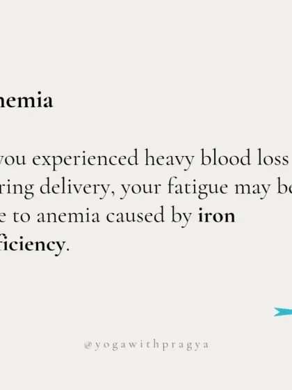 If you're experiencing extreme fatigue postpartum, it might be more than just sleep deprivation. Anemia, caused by iron deficiency from blood loss during delivery, is a common underlying cause that should be checked.