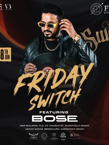 A "Friday Switch" poster for Flo, Church Street. A night where I switch up the genres and keep the crowd on their toes.