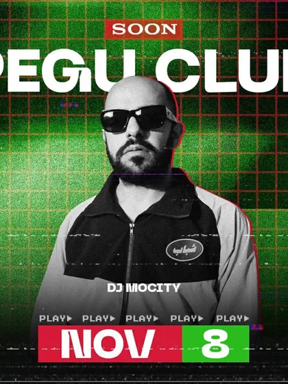 A poster for my gig at Pegu Club in Dubai. I am a regular feature in the Dubai nightlife scene, with gigs across the city's top venues.