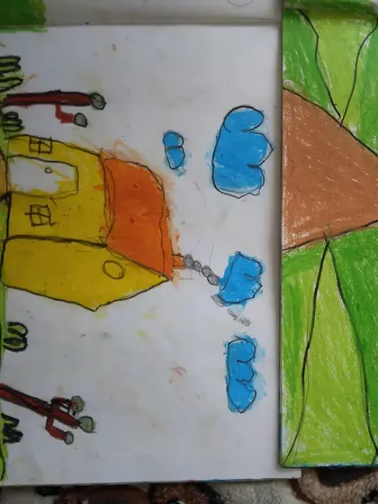 More examples of the creative and colourful work my students produce using oil pastels, showcasing their continuous learning and fun.