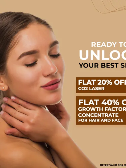 We offer advanced treatments like CO2 Laser and Growth Factor Concentrate (GFC) therapy to unlock your best skin, addressing everything from texture and scars to overall rejuvenation.