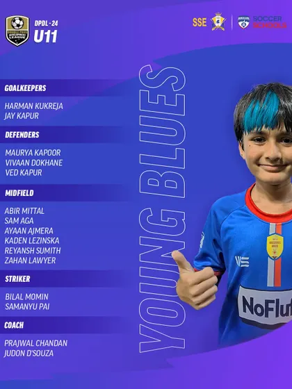 Our U11 Young Blues squad, showcasing the depth of our younger age groups.