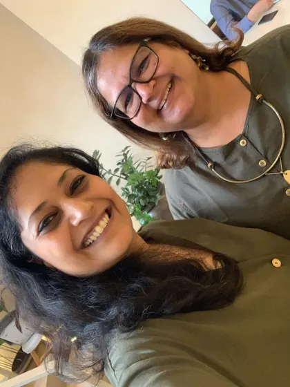 Making big plans for the future with a dear friend and collaborator. And of course, we had to capture this unplanned twinning moment in our matching olive green outfits!