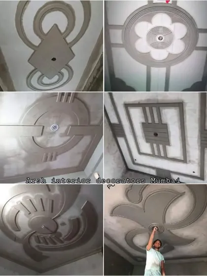 A collage of various POP "plus-minus" designs in their raw, unpainted state, showcasing a range of styles from floral to geometric.