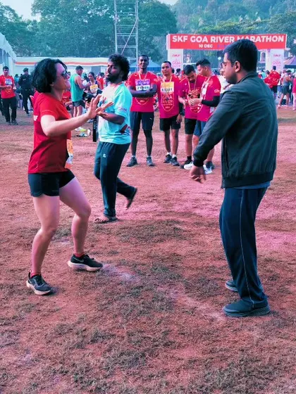 A duplicate of media 118, another shot of our post-race dance-off in Goa.