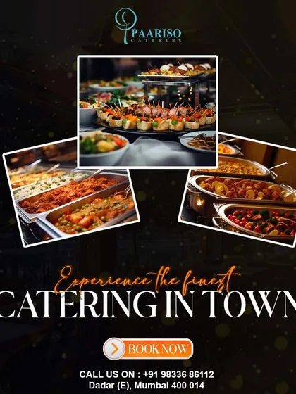 This collage provides a glimpse into the variety we offer, from appetizers and canapés to a full spread of main courses in our buffet warmers. We pride ourselves on being one of the finest catering options in town.