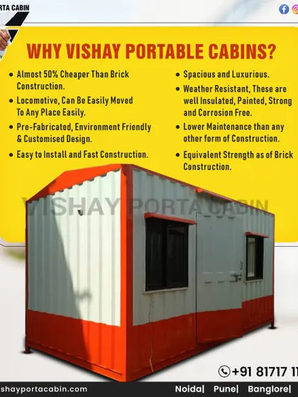 Why choose our portable cabins? They are almost 50% cheaper than brick construction, easy to move, and fast to install. This graphic explains the key benefits of our building method.