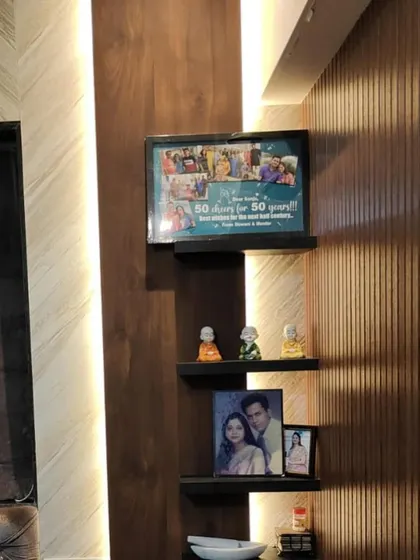 A joyous feeling when a client shares a photo of my custom 50th anniversary frame displayed beautifully in their home.