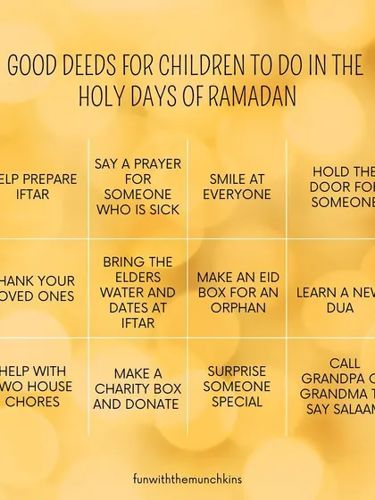 During the holy month of Ramadan, we shared this chart of simple good deeds for children. It's a gentle way to encourage kindness, gratitude, and mindfulness.