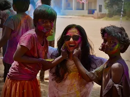 A heartwarming moment with young participants at a charity Holi event. I believe in spreading joy to everyone, especially children.