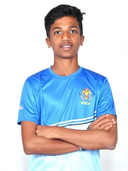 Portrait of Rathan BR, one of our promising players selected for the KSCA Under-19 Inter-Zonals.