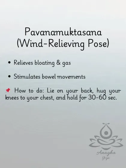 Pavanamuktasana (Wind-Relieving Pose) is a key pose for IBS, as it directly relieves bloating and gas while stimulating bowel movements.