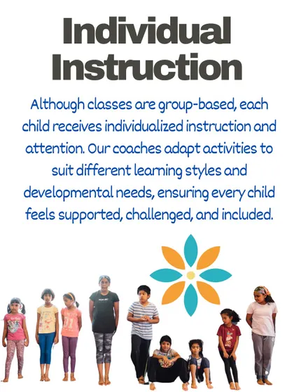 What makes us special? These graphics detail our commitment to individual instruction, progressive skill-building, tracking growth, and a curriculum based on developmental milestones.