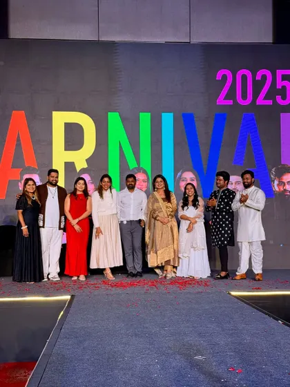 A group photo with all the amazing talent on stage at the Makeup Carnival 2025. It's inspiring to be part of an event that brings so many artists together to celebrate our craft.