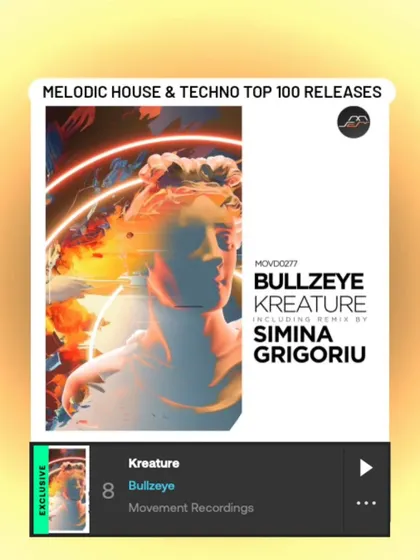 The official artwork for my 'Kreature' EP, which reached number 8 on the Beatport charts. The support for this release has been amazing.