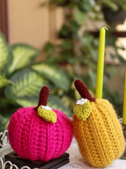 A pink and yellow pumpkin, bringing some unexpected colour to the season.
