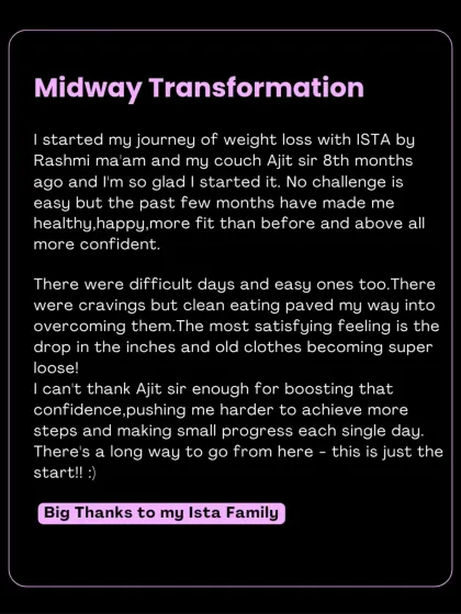 This testimonial from Kuljeet highlights the reality of a weight loss journey. There are difficult days and easy ones, but clean eating and consistency pave the way. It is a joy to see her feeling healthier, happier, and more confident.
