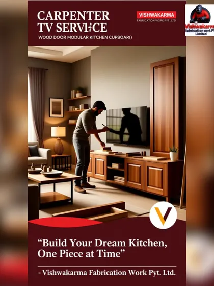 This image showcases a complete living room setup with a custom TV unit and storage. I can build furniture that not only looks good but also provides smart storage solutions for your home.