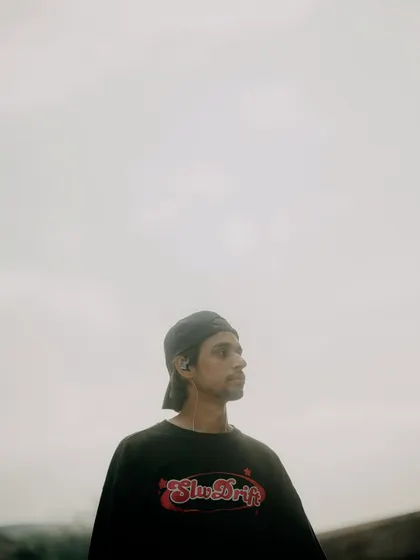 A focused shot, looking towards the future. Slw Drift is all about the hustle and the passion for music.