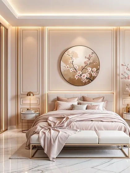 Another view of the Sakura concept, this time with a large mirrored wardrobe and marble flooring. Renders allow me to present different options for materials while keeping the core design intact.
