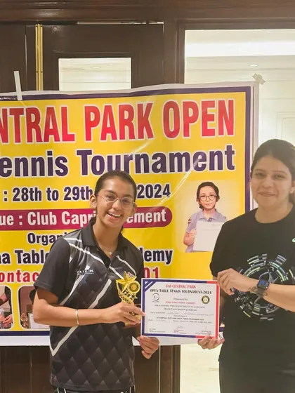 Another one of our dedicated players recognized for her achievement at the Central Park Open Tournament. We are proud to guide our students toward their goals.