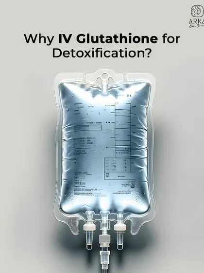 This image of the IV bag highlights the detoxification power of Glutathione. By flushing out harmful toxins, the treatment helps clear up your complexion and improve overall skin health.