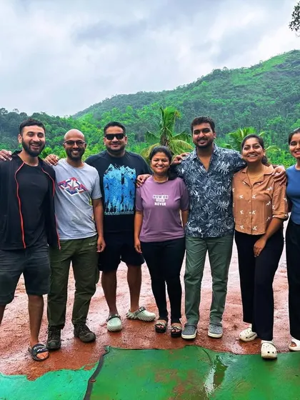 A happy group at the homestay before the Kurinjal Peak trek. We ensure comfortable accommodations and a friendly atmosphere for all our multi-day treks.