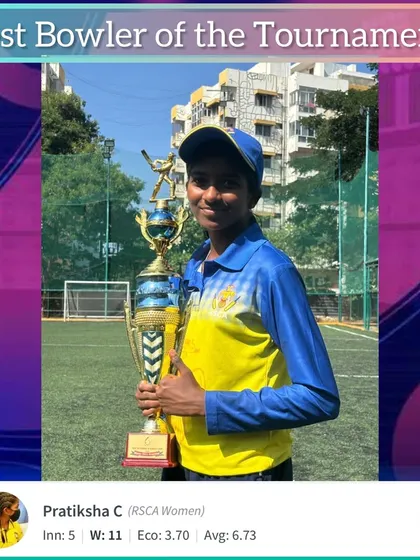 A huge congratulations to Pratiksha for being named the Best Bowler of the Tournament at the Six Xmas Women's Cup.