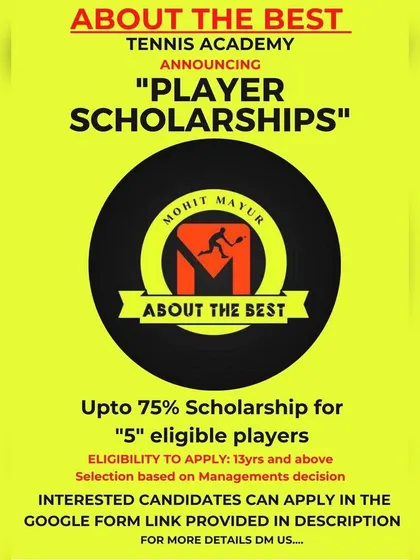 An announcement for our Player Scholarship program, offering up to 75% scholarship for eligible players to train with us.