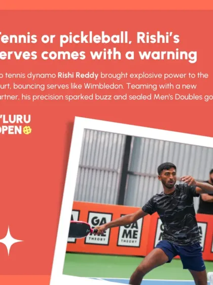 Pro tennis player Rishi Reddy brought his explosive power to the pickleball court, sealing the Men's Doubles gold with incredible serves.