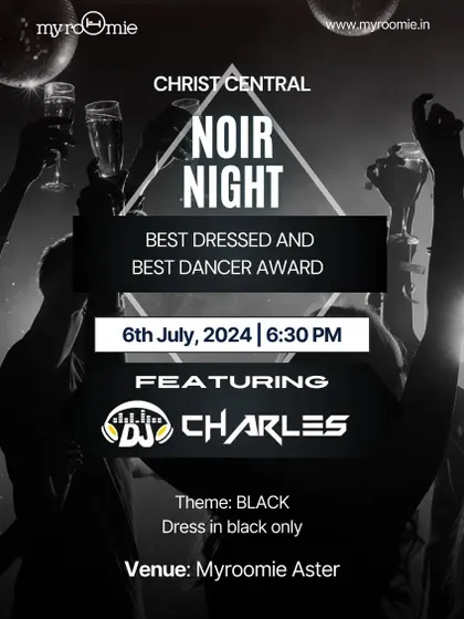 A duplicate of the 'Noir Night' flyer, showing my experience with college events.