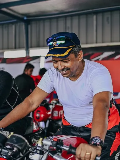 Another happy rider, ready to experience the thrill of the GT-R650 on the track.