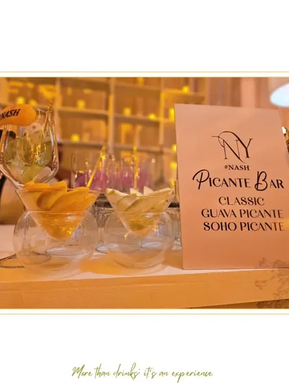 The Picante Bar menu, offering a range of spicy cocktails for guests who like a little heat. This concept is a great way to add a bold and trendy element to your event.