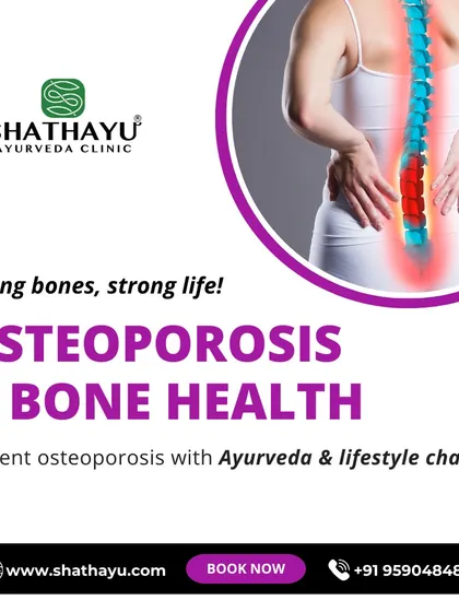 Strong bones are the foundation of a strong life, especially as we age. This image focuses on osteoporosis and bone health, explaining how Ayurveda and simple lifestyle changes can help prevent bone density loss.