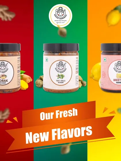 Say hello to our fresh new flavors. We've added Adrak Achaar, Teet/Dela Achaar, and Meetha Nimbu to our pickle family.
