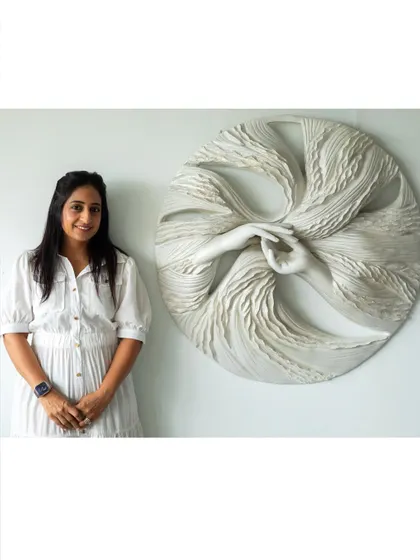 Standing proudly next to my creation. Each piece in this series feels like a milestone, capturing a specific feeling or stage of personal growth.