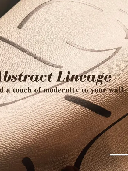 'Abstract Lineage' offers a modern, artistic take on wallpaper. The free-flowing black lines on a textured beige background create a sense of movement and spontaneity, perfect for a creative space.