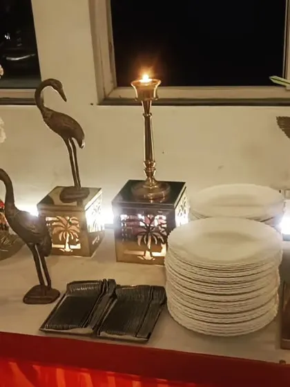 A grand setup for a Dhanteras party in South Ex, catering to 120 guests with elaborate decor and candlelight.