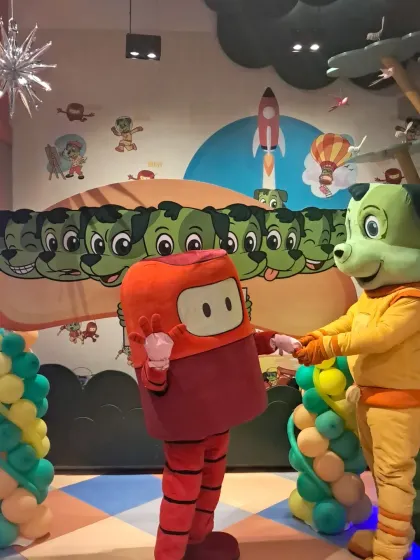 Our very own mascots, Tinga Dojo and Boxy, are always ready to party. They bring an extra level of energy and fun, posing for photos and dancing with the kids.