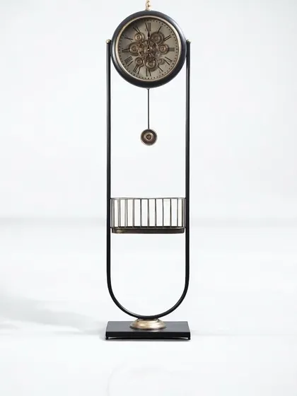 The Arcadia pendulum clock is a bold and luxurious statement piece. Its unique U-shaped frame and swinging pendulum combine modern design with classic timekeeping for a truly eye-catching effect.