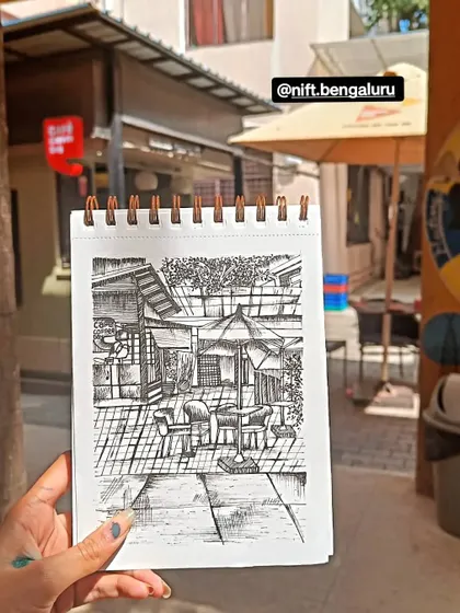 An example of my urban sketching work, done on-location in Bengaluru. These pen and ink drawings capture the vibe of a specific place and moment, perfect for remembering a favorite spot.