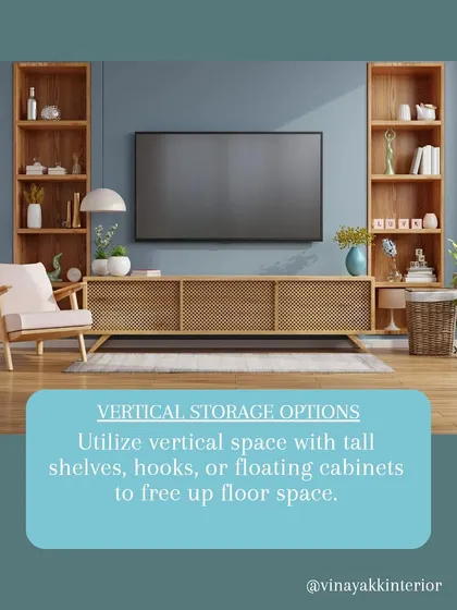 Small Space Tip: Utilize vertical storage. Tall shelves, hooks, and floating cabinets draw the eye upward and free up valuable floor space, making the room feel larger.
