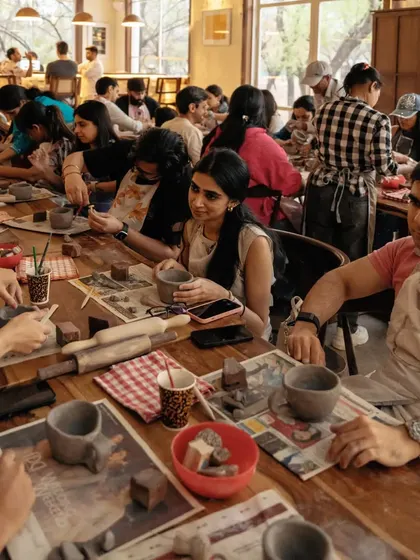 A throwback to our "Much Kneaded Connection" event with Leo's Pizzeria. Participants enjoyed an artisanal hand-building workshop followed by delicious pizza.