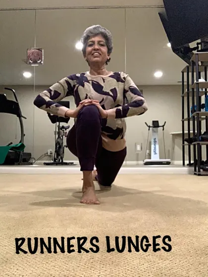 The runner's lunge is a foundational pose for building lower body flexibility. It prepares the hips for the demands of carrying a baby and for childbirth.