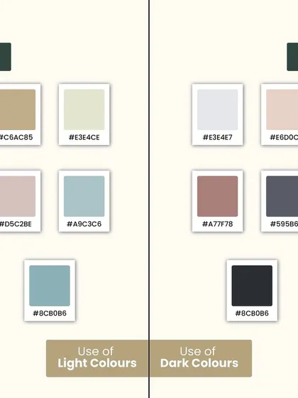 To make a small apartment feel luxurious, use light colors. This Do's and Don'ts guide shows how lighter palettes can make a space feel more open and airy compared to dark colors.