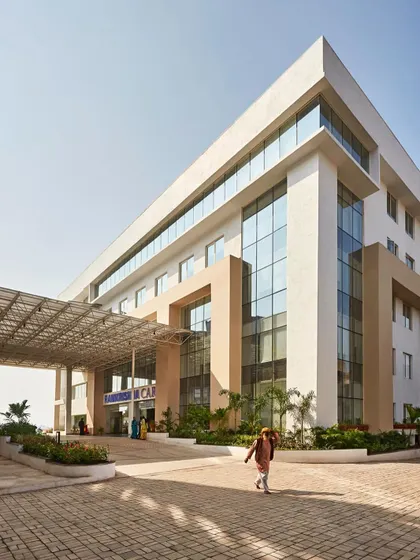 The new wing at Ramakrishna Care Hospital introduces a refined, contemporary identity that ties the campus together. The design mirrors the original architectural language while modernizing the facility's overall aesthetic.