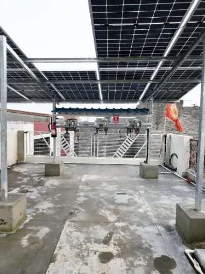 Another angle of the Sangam Vihar installation, showing the clean layout and spacing of the solar panels. We ensure every system is optimized for performance and easy maintenance access.
